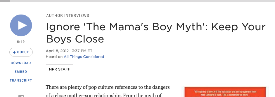 Ignore ‘The Mama’s Boy Myth’: Keep Your Boys Close