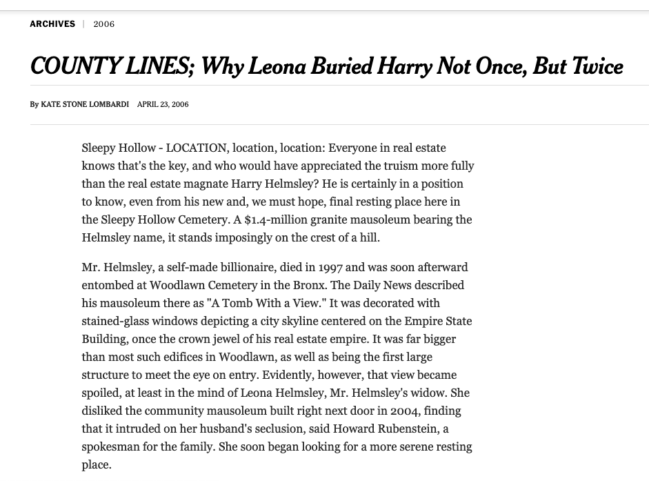 Why Leona Buried Harry Not Once, But Twice