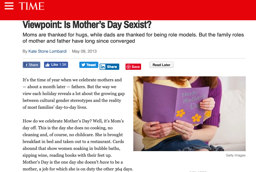 Viewpoint: Is Mother’s Day Sexist?